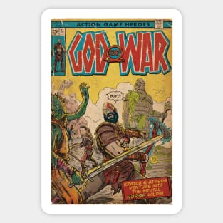 God of War fan art comic book cover Sticker
